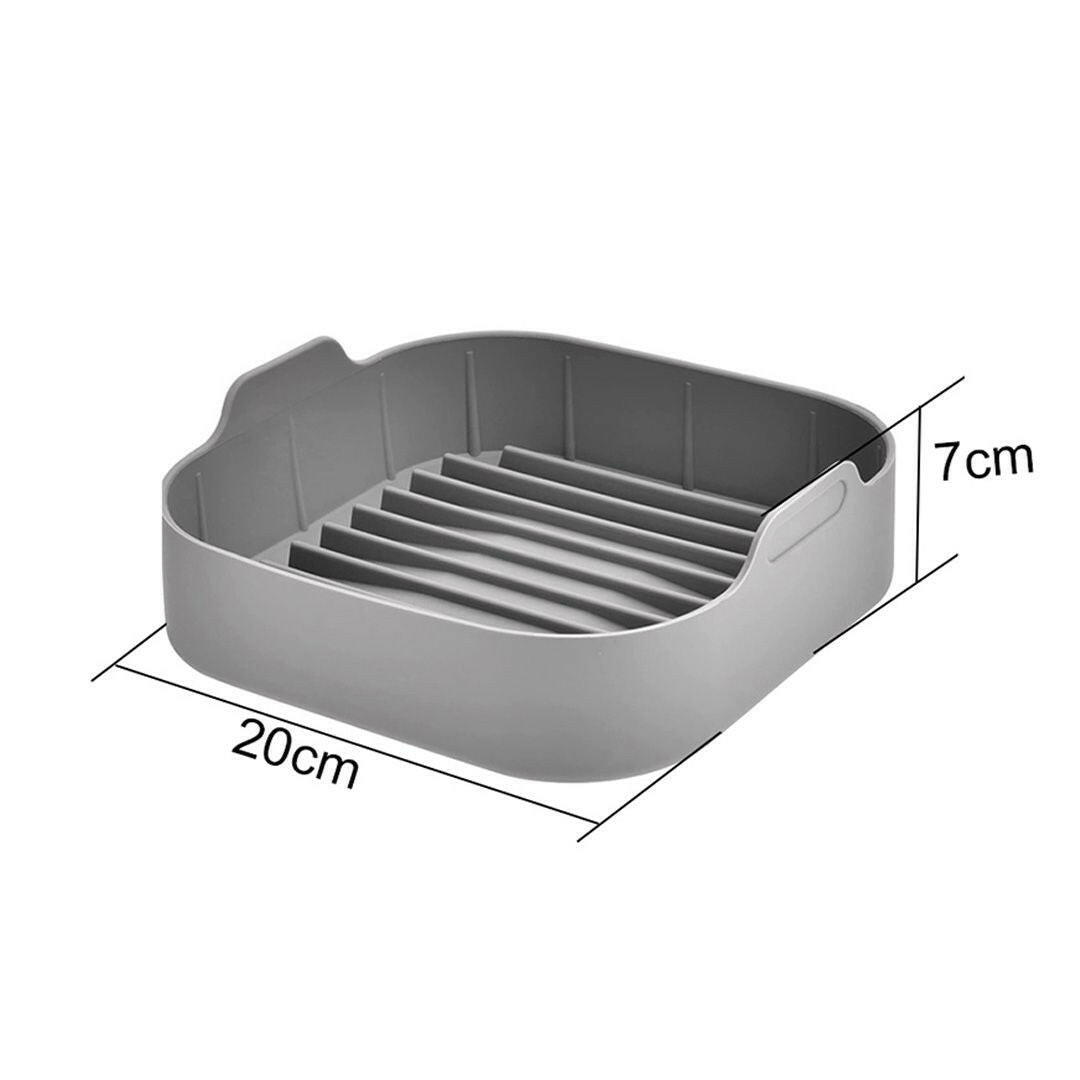 Reusable Silicone Air Fryer Liner Square Air Fryer Pot with Oven Mitts.